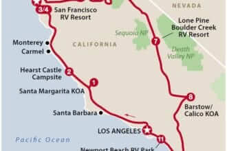 Det sydlige Californien kort