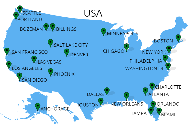Cruise Americas stationer i USA